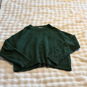 Double Zero Deep Green Textured Crewneck Sweater